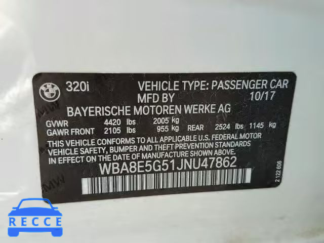 2018 BMW 320 XI WBA8E5G51JNU47862 Bild 9