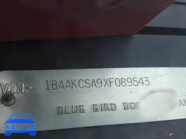 1999 BLUE BIRD SCHOOL BUS 1BAAKCSA9XF089543 image 9