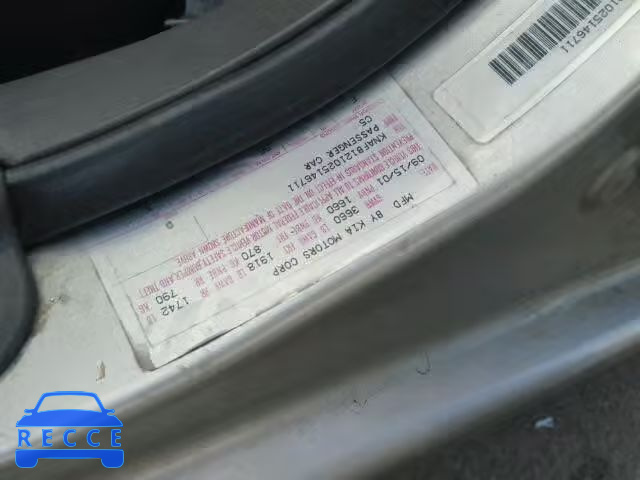 2002 KIA SPECTRA KNAFB121025146711 image 9