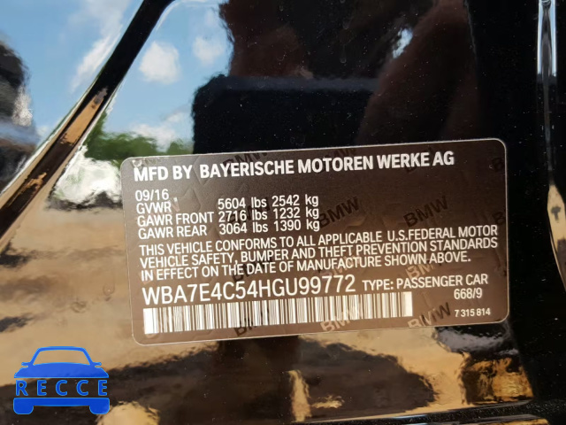 2017 BMW 740 XI WBA7E4C54HGU99772 image 9