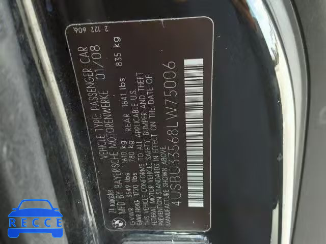 2008 BMW Z4 4USBU33568LW75006 зображення 9