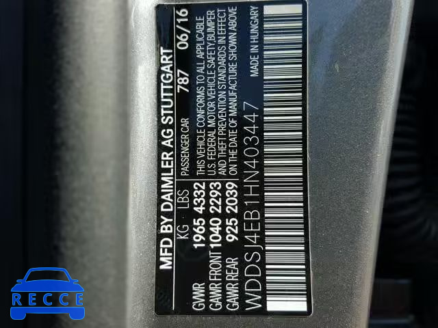 2017 MERCEDES-BENZ CLA WDDSJ4EB1HN403447 image 9