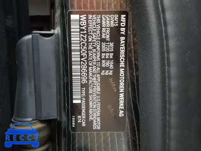 2015 BMW I3 BEV WBY1Z2C50FV286696 зображення 9