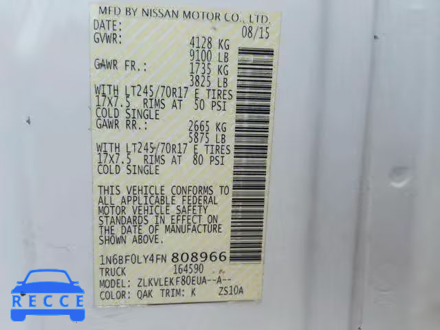 2015 NISSAN NV 2500 1N6BF0LY4FN808966 image 9