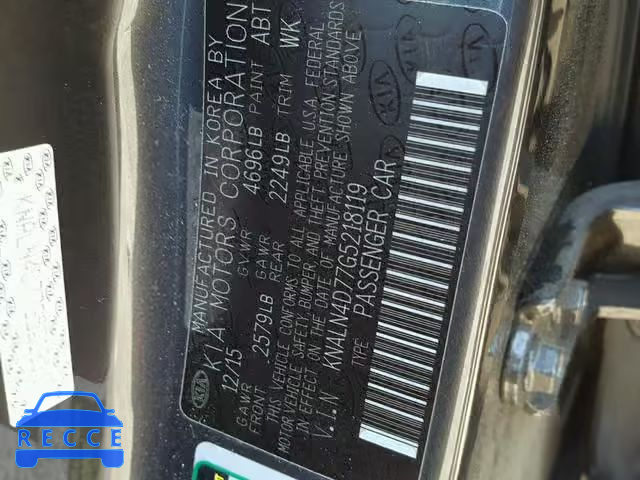 2016 KIA CADENZA KNALN4D77G5218119 image 9