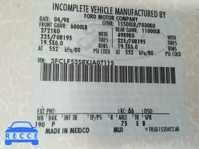 1999 FORD F550 3FCLF53S8XJA07115 image 9