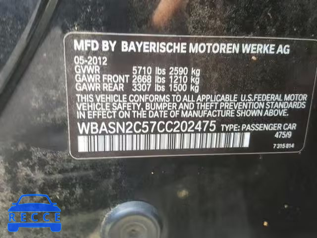 2012 BMW 535 IGT WBASN2C57CC202475 Bild 9