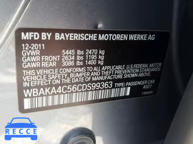 2012 BMW 740 I WBAKA4C56CDS99363 image 9