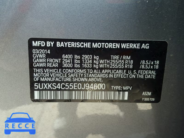 2014 BMW X5 5UXKS4C55E0J94600 image 9