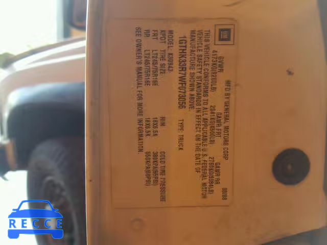1998 GMC SIERRA 1GTHK33R7WF073056 image 9