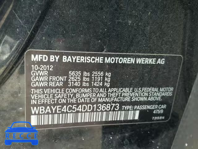 2013 BMW 740 LI WBAYE4C54DD136873 image 9