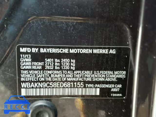 2014 BMW 550 I WBAKN9C58ED681155 image 9