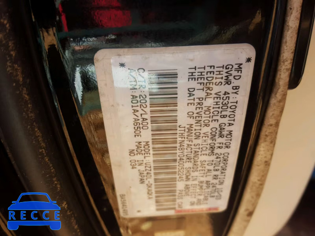 2004 LEXUS SC JTHFN48Y040052245 image 9