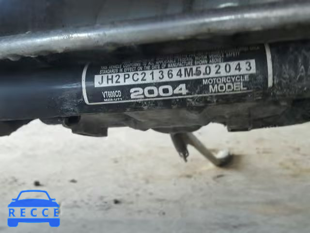 2004 HONDA VT600 CD JH2PC21364M502043 зображення 9