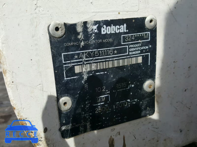 2010 BOBCAT EXCAVATOR AKY511116 image 9