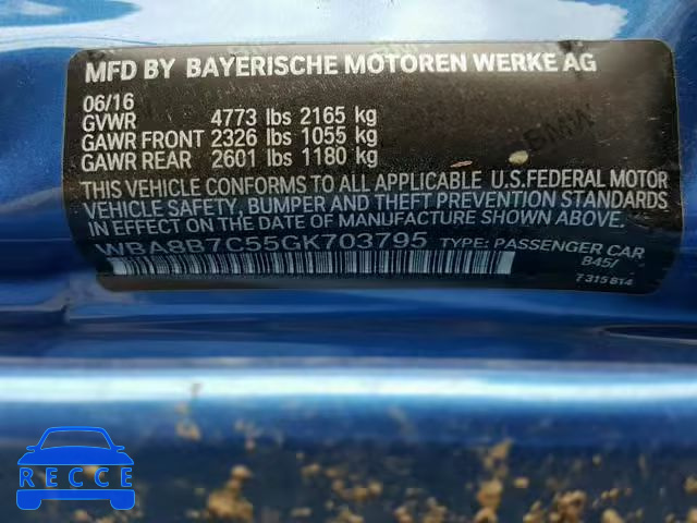 2016 BMW 340 XI WBA8B7C55GK703795 зображення 9