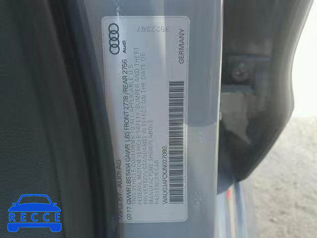 2018 AUDI A6 PREMIUM WAUG3AFCXJN027060 image 9