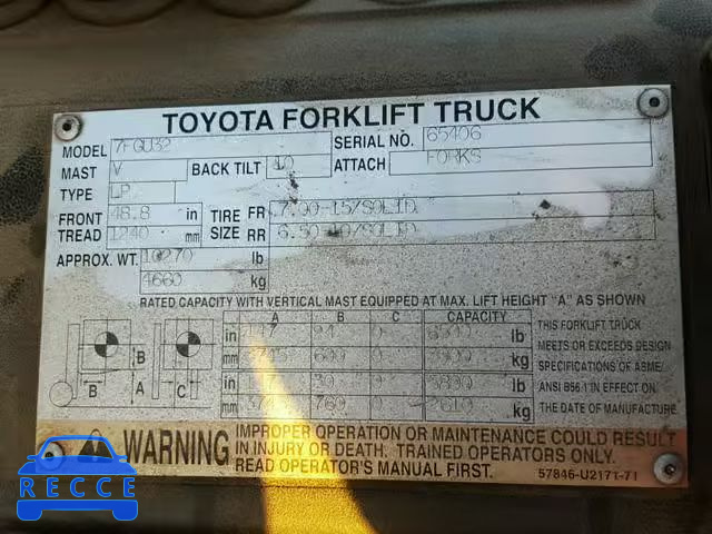 2004 TOYOTA FORKLIFT 00000000000065406 image 8