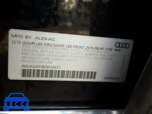 2014 AUDI A8 QUATTRO WAUA2AFD8EN010877 зображення 9