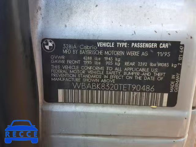 1996 BMW 328 IC AUT WBABK8320TET90486 image 9