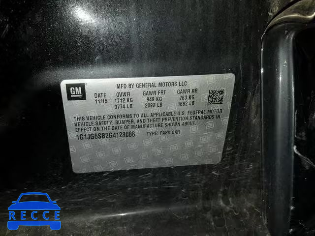 2016 CHEVROLET SONIC RS 1G1JG6SB2G4128088 image 9