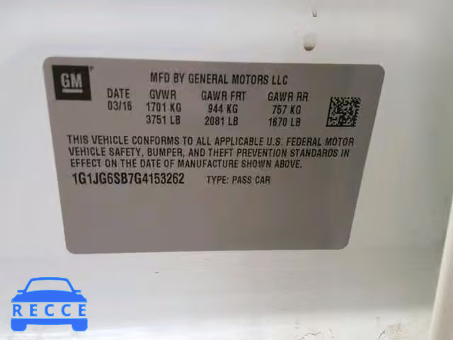 2016 CHEVROLET SONIC RS 1G1JG6SB7G4153262 image 9