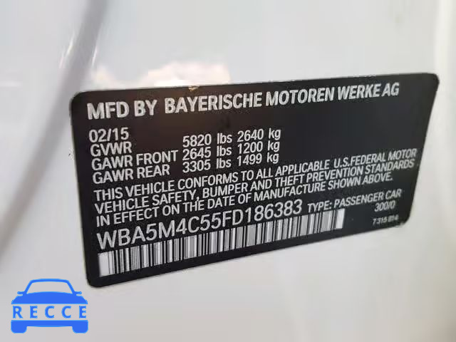 2015 BMW 535 XIGT WBA5M4C55FD186383 image 9
