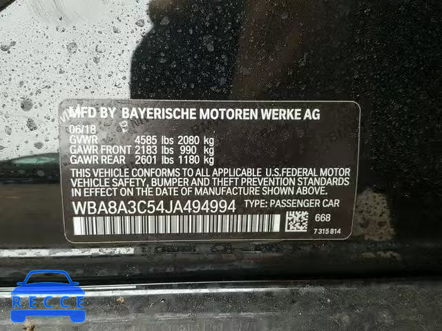 2018 BMW 320 XI WBA8A3C54JA494994 Bild 9