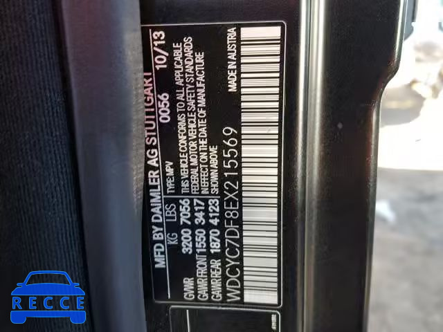 2014 MERCEDES-BENZ G 63 AMG WDCYC7DF8EX215569 зображення 9