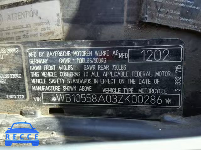 2003 BMW K1200 GT WB10558A03ZK00286 зображення 9