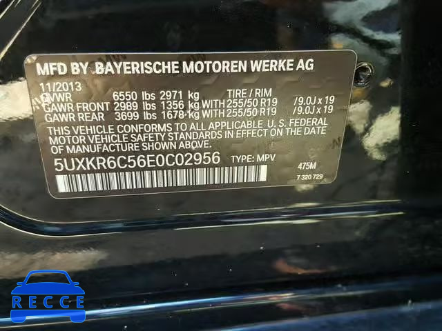 2014 BMW X5 XDRIVE5 5UXKR6C56E0C02956 Bild 9