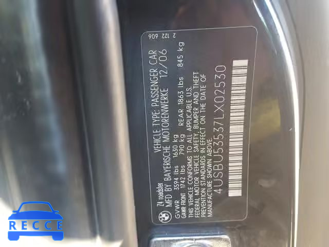 2007 BMW Z4 3.0SI 4USBU53537LX02530 image 9