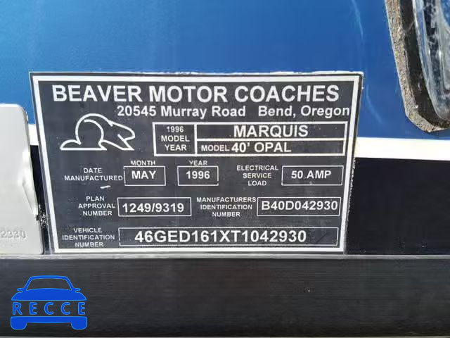 1996 GILLIG INCOMPLETE 46GED161XT1042930 Bild 9