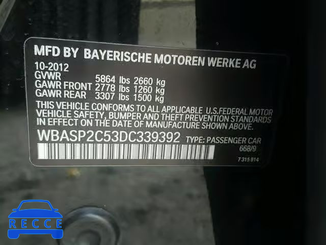 2013 BMW 535 XIGT WBASP2C53DC339392 image 9