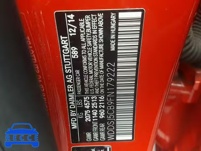 2015 MERCEDES-BENZ CLA 45 AMG WDDSJ5CB9FN179222 image 9