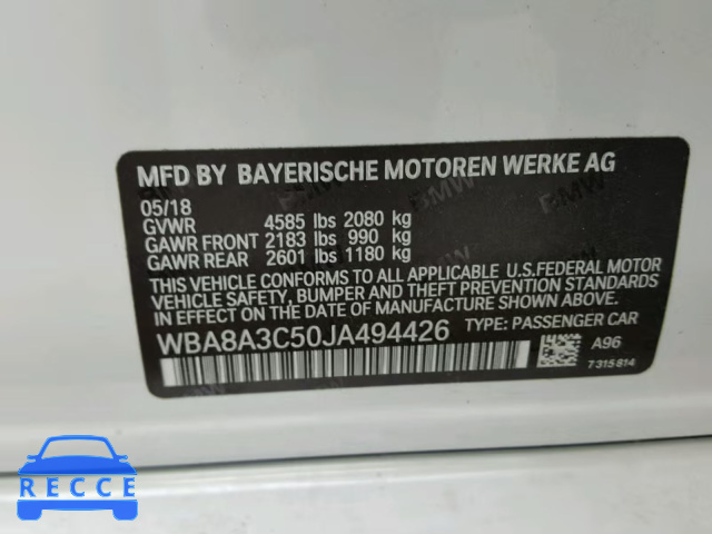 2018 BMW 320 XI WBA8A3C50JA494426 image 9