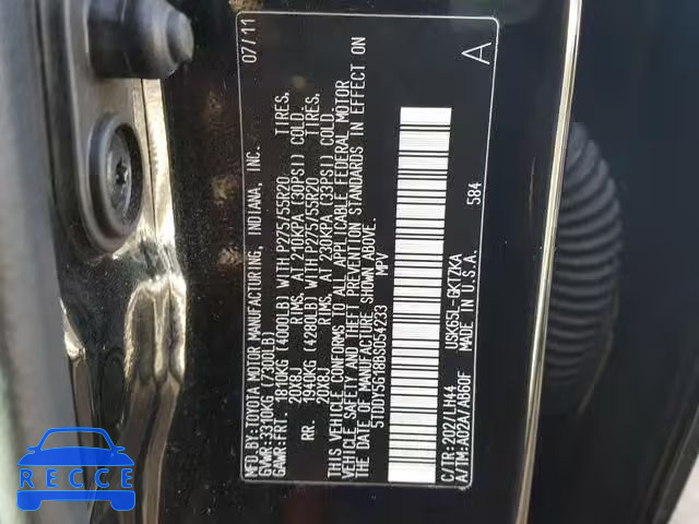 2011 TOYOTA SEQUOIA PL 5TDDY5G18BS054233 image 9