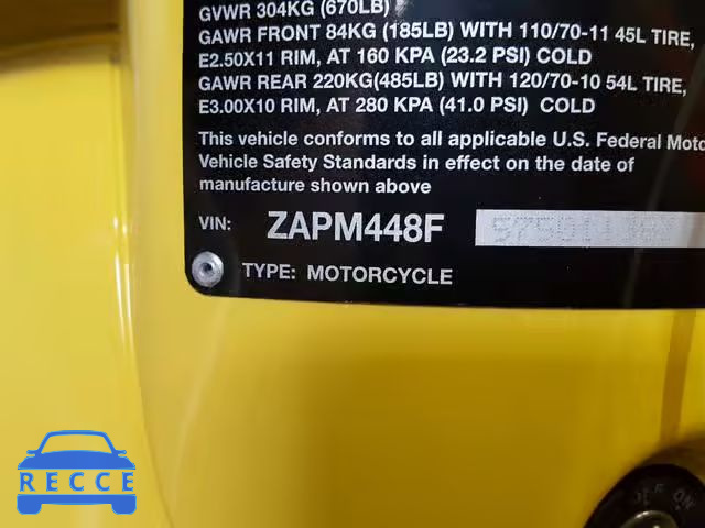 2007 VESPA LX 150 ZAPM448F575011383 image 9