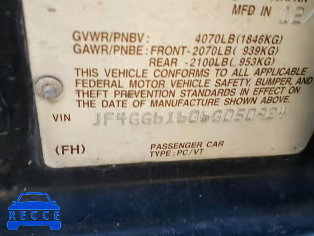2006 SAAB 9-2 2.5I JF4GG61606G050924 image 9