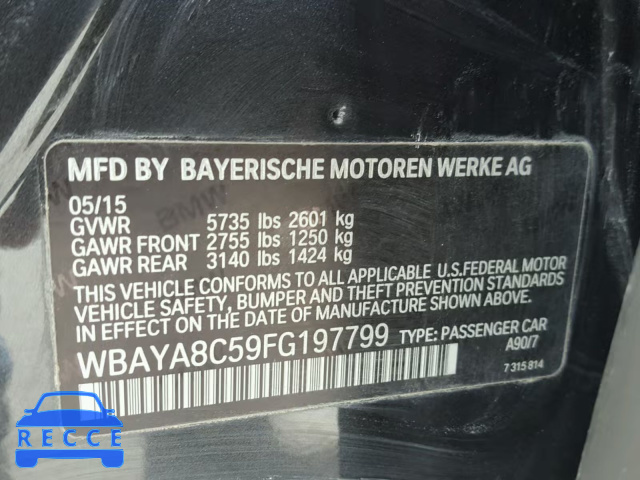2015 BMW 750 I WBAYA8C59FG197799 Bild 9