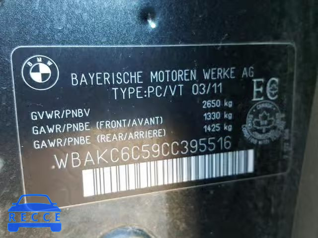 2012 BMW 750I XDRIV WBAKC6C59CC395516 зображення 9