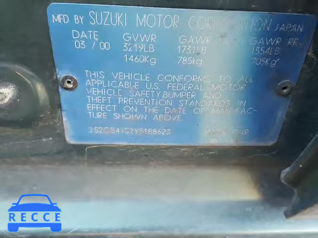 2000 SUZUKI ESTEEM GL JS2GB41S2Y5188623 image 9