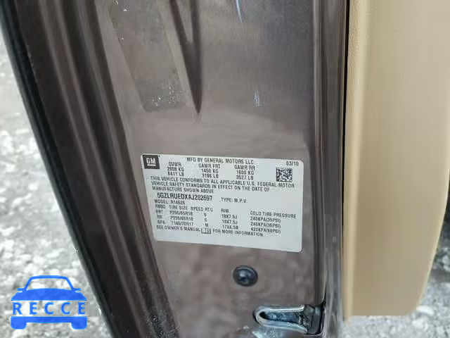 2010 SATURN OUTLOOK XE 5GZLRUEDXAJ202697 зображення 9