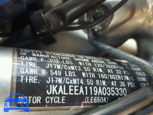 2009 KAWASAKI LE650 A JKALEEA119A035330 Bild 9