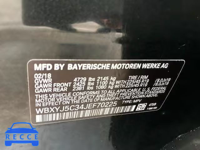 2018 BMW X2 XDRIVE2 WBXYJ5C34JEF70225 Bild 9