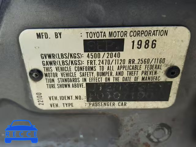 1987 TOYOTA CRESSIDA L JT2MX73E3H0107190 image 9