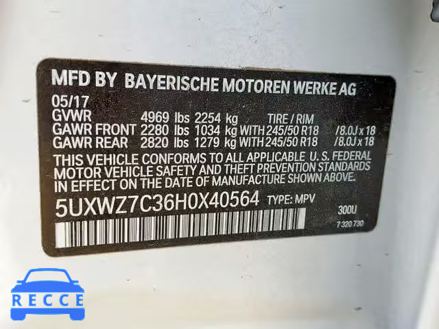 2017 BMW X3 SDRIVE2 5UXWZ7C36H0X40564 Bild 9