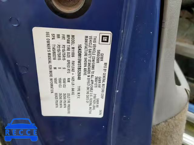 1996 GMC SAFARI XT 1GKDM19W3TB526848 image 9