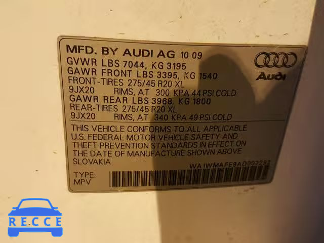 2010 AUDI Q7 PRESTIG WA1WMAFE9AD002292 image 9