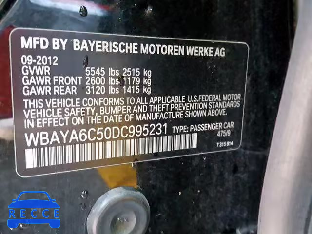 2013 BMW 740 I WBAYA6C50DC995231 image 9